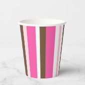 Gobelets En Papier Paper Cup Brown & Pink Stripe (Recto)