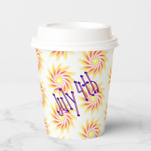 Gobelets En Papier Paper Cup - Fireworks pour la quatrième (Recto)