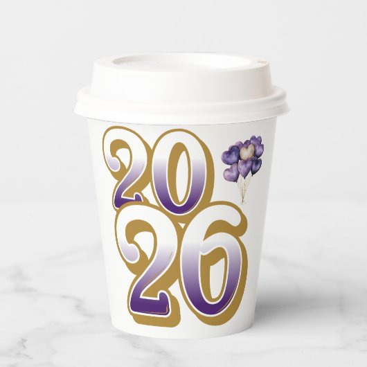 Gobelets En Papier Paper cup-Happy New Year 2026 Tableware Set (Recto)