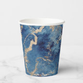 Gobelets En Papier Paper Cups (236 ml) - Blue & Gold Pattern (Verso)