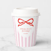 Gobelets En Papier  Paper Cups Baby's first birthday with soft pink. (Verso)