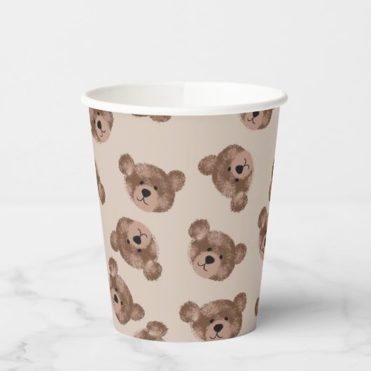 Gobelets En Papier Papier Baby shower d'anniversaire de l'ours en pel (Gauche)