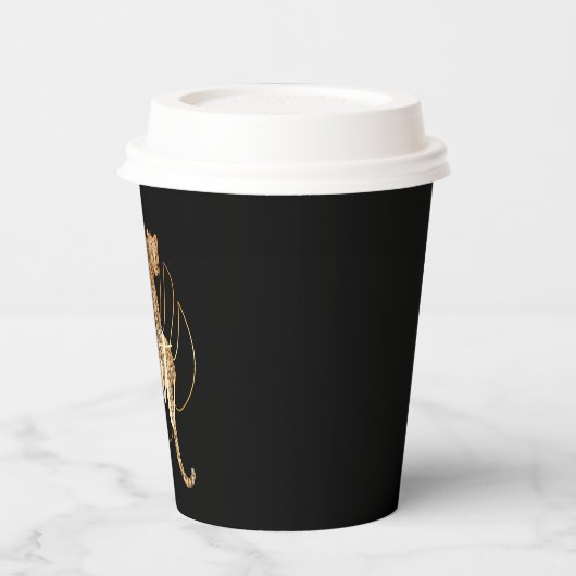 Gobelets En Papier Papier bébé léopard noir (Gauche)