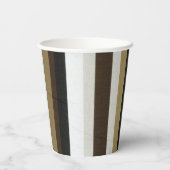 Gobelets En Papier Papier Coupe Beige Brown bande (Verso)