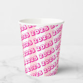 Gobelets En Papier Papier Coupe rose et blanc 2025 (Gauche)