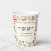 Gobelets En Papier Papier de logo commercial personnalisé de Noël (Verso)