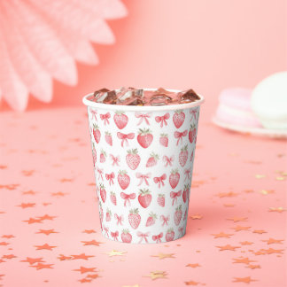 Gobelets En Papier Papier d'emballage à nœud papillon rose Coquette