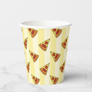 Gobelets En Papier Papier d'enveloppement Motif de pizza