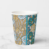 Gobelets En Papier papier peint bleu art nouveau cyclamen (Verso)