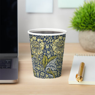 Gobelets En Papier Papier Peint Floral William Morris Kennet Bleu Or