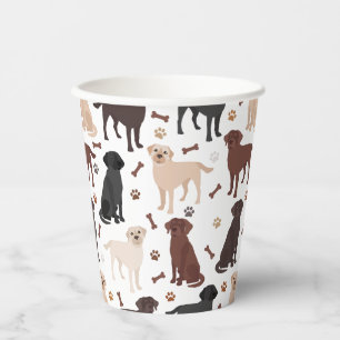 Gobelets En Papier Papiers à pinces et à os du Labrador Retriever