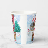 Gobelets En Papier Papillon Chien dans la neige Maison de Chien de No (Gauche)