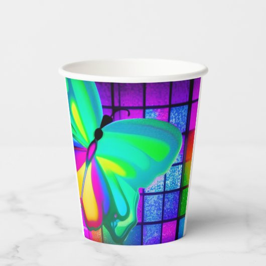 Gobelets En Papier Papillon d'art (Verso)