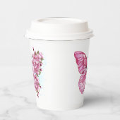 Gobelets En Papier Papillon de fleurs avec Sakura rose (Gauche)