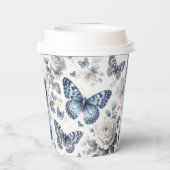 Gobelets En Papier Papillon et rose (Verso)