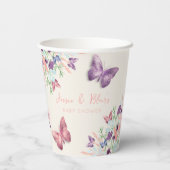 Gobelets En Papier Papillon Garden Pastel Baby shower Fleur sauvage (Verso)