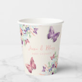 Gobelets En Papier Papillon Garden Pastel Baby shower Fleur sauvage (Recto)