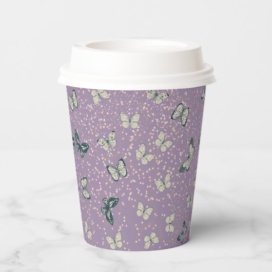 Gobelets En Papier Papillon pourpre (Verso)