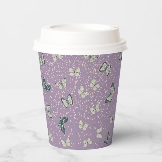 Gobelets En Papier Papillon pourpre (Recto)