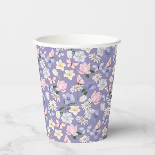 Gobelets En Papier Papillon pourpre (Recto)