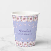 Gobelets En Papier Papillon rose bleu Dusty Baby shower (Recto)