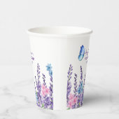 Gobelets En Papier Papillon rose floral Fille d'anniversaire vaissell (Droite)