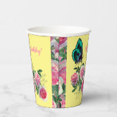 Gobelets En Papier Papillon rose Joyeux Coupes de papier d'anniversai (Droite)