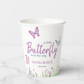 Gobelets En Papier Papillon rose mou Purple Baby shower fille (Verso)