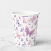 Gobelets En Papier Papillon rose pourpre (Verso)