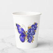 Gobelets En Papier Papillon Saphir Fleur (Verso)
