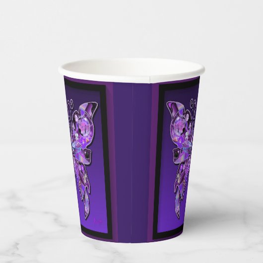 Gobelets En Papier Papillon violet 31 tasses en papier (Droite)