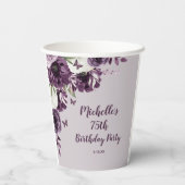 Gobelets En Papier Papillons aux fleurs blanches violettes 75e annive (Verso)