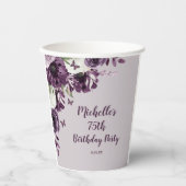 Gobelets En Papier Papillons aux fleurs blanches violettes 75e annive (Recto)