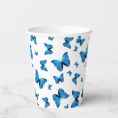 Gobelets En Papier Papillons bleus (Verso)