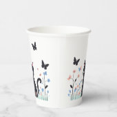 Gobelets En Papier Papillons d'observation des chats noirs (Droite)