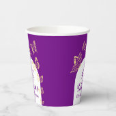 Gobelets En Papier Papillons d'or violet moderne Fabuleux anniversair (Gauche)