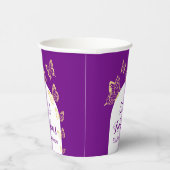 Gobelets En Papier Papillons d'or violet moderne Fabuleux anniversair (Droite)