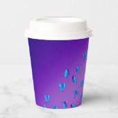 Gobelets En Papier Papillons Enchantés Violet (Recto)
