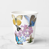 Gobelets En Papier Papillons et fleurs (Recto)