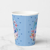 Gobelets En Papier Papillons et fleurs Citation de mentalité positive (Droite)