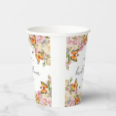 Gobelets En Papier Papillons modernes Pivoines roses Baby Shower de m (Droite)