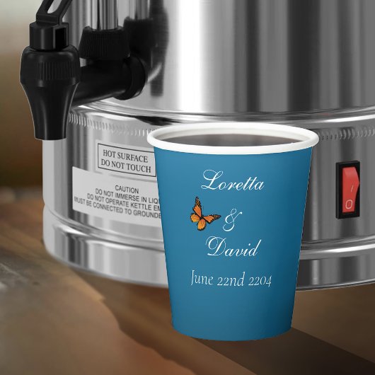 Gobelets En Papier Papillons Monarque Blue Ombre