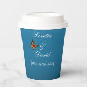 Gobelets En Papier Papillons Monarque Blue Ombre (Recto)