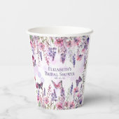 Gobelets En Papier Papillons rose pourpre et fleurs Fleurs sauvages (Verso)