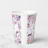 Gobelets En Papier Papillons rose pourpre et fleurs Fleurs sauvages (Droite)