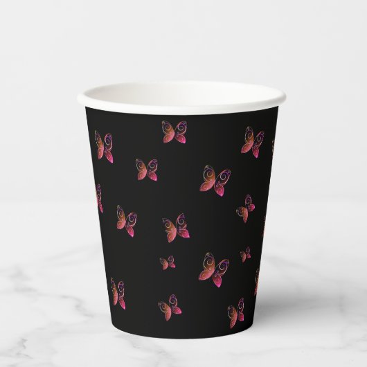 Gobelets En Papier papillons volants nature (Recto)