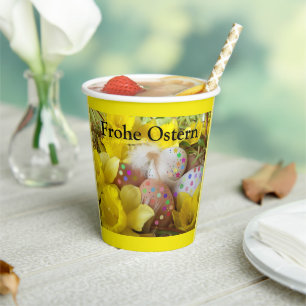 Gobelets En Papier Pâques,Joyeuses Pâques,œufs,carte de vœux œufs de
