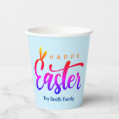 Gobelets En Papier Pâques joyeux Multicolor (Recto)