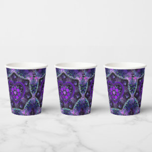 Gobelets En Papier Parapluie violet & coeurs .7