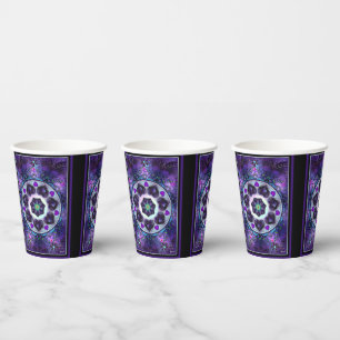 Gobelets En Papier Parapluie violet & coeurs .7